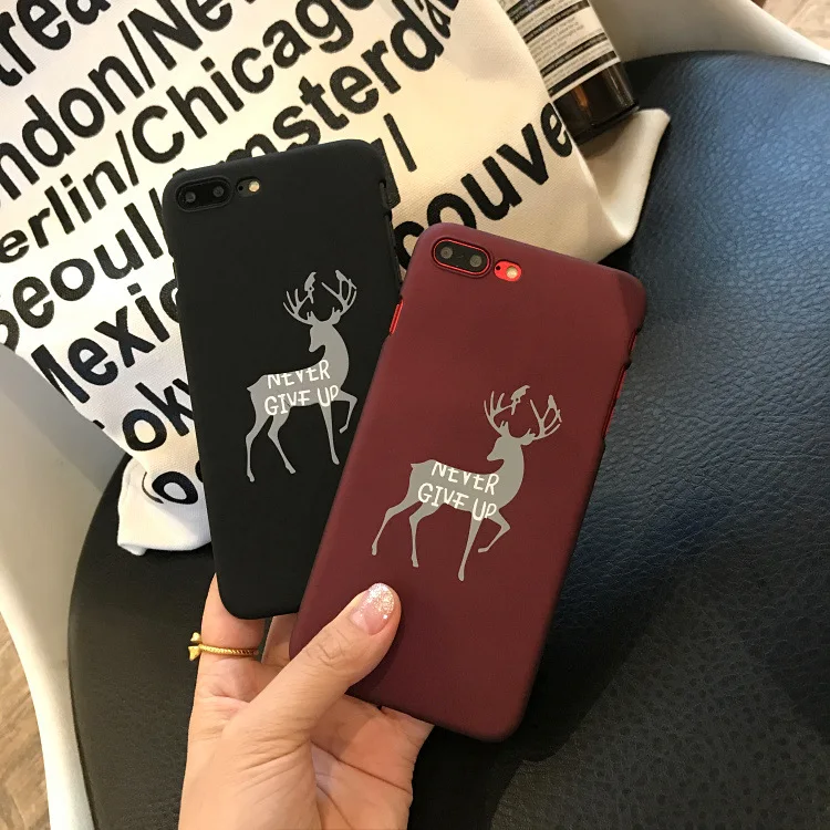 Милый чехол для iPhone X XR XS Max 6 S 7 8 Plus с милым оленем английским буквенным принтом
