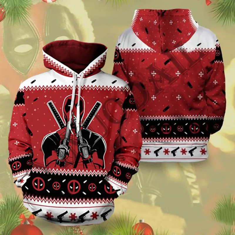 

New Chrismas Cosplay the Captain Men Hoody Hoodie 3d Printed Marvel Movie Sweatshirts for Spiderman Deadpool Fans for Boy Kids