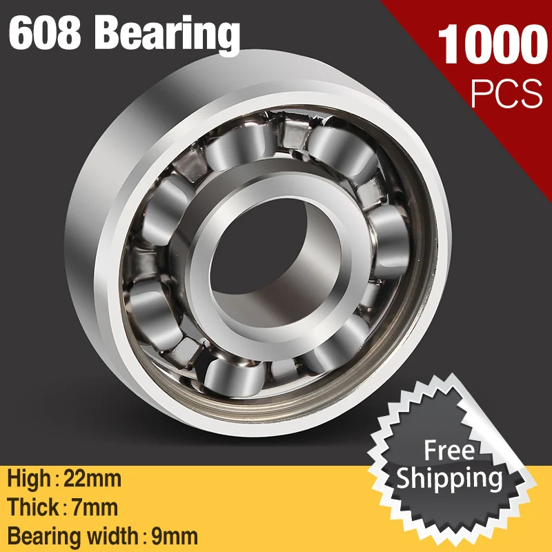 

1000pcs 608 Ball Bearing for Metal Led Light Glow InThe Dark Batman Game Aluminium Figit Triple Dpinner Hand Fidget Spinner lot