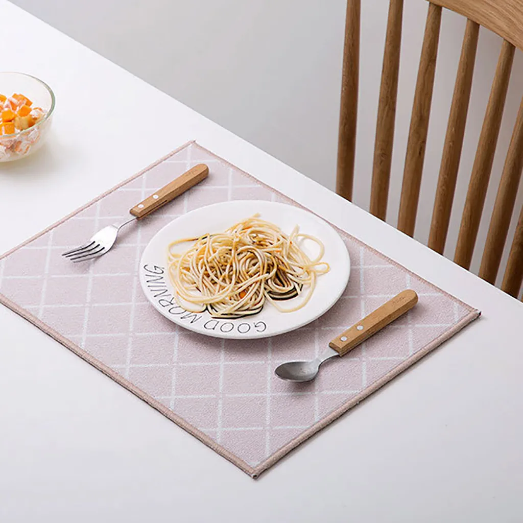 

Nordic Western Style Linen Table Mat Heat Insulation Plate Mat Kitchen Dining fashion Decoration on Table Pad Dining Room Gadget