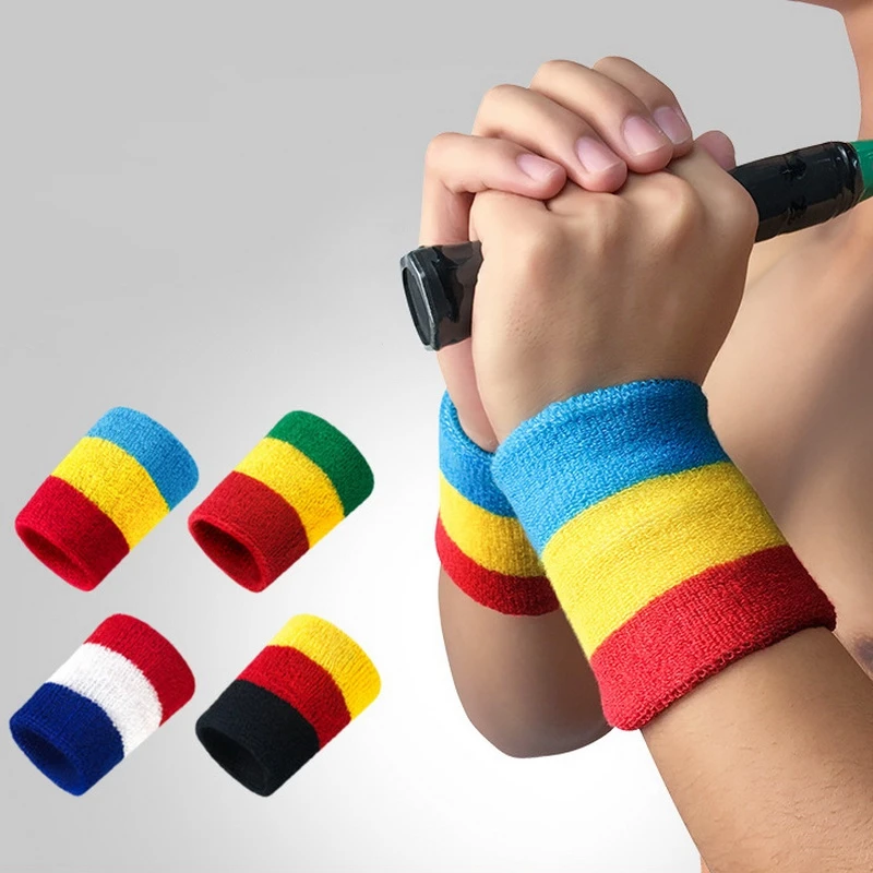 

8*10 cm Wrist Sweatband Basketball Tennis Sport Wristband Wrist Brace Support Protector Sweat Band For Reggae Punk Street Dance