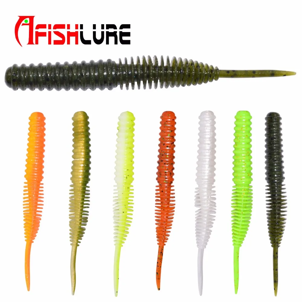 7 Color 5 Pcs/lot Screw Soft Lure Artificial Plastic Lure 100mm 4.8g