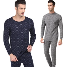 Комплект зимнего термобелья для пар, теплые плотные бархатные кальсоны, мужская одежда с принтом, парные штаны и топ, термокостюм