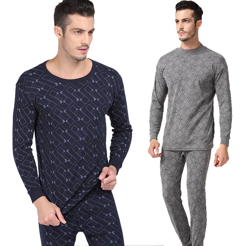 

Winter Thermal Underwear Set For Couples Warm Thick Plus Velvet Long Johns Men Print Clothes Couple Pant And Top Thermal Suit