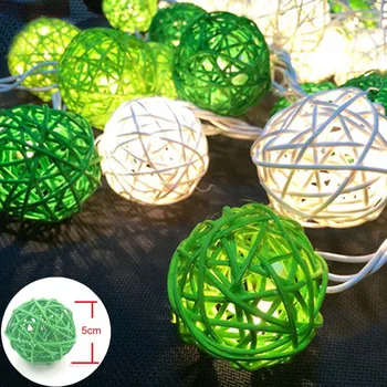 10M 38 Rotan Ballen Led Kerstverlichting Slingers Outdoor Led String Fairy Vakantie Guirlande Verlichting Voor Wedding Party Room decor