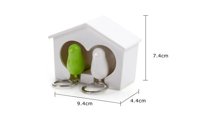 Креативный двойной птичье гнездо брелок Воробей Дом кольцо настенные держатели для крючков Ключи Вешалка птичий свисток коробка для хранения брелок для ключей