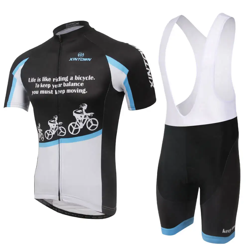 

XINTOWN Cycling Bib Short Sleeve Jerseys Set Breathable Men Bicycle Wear Spring Summer Cycling Jerseys Sets Bib Shorts Set