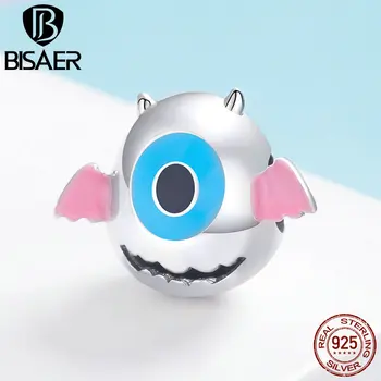

BISAER 100% 925 Sterling Silver Toy Monster Dumb Dumber Charms Beads fit Children Girls Bracelets DIY Jewelry Gift ECC1088