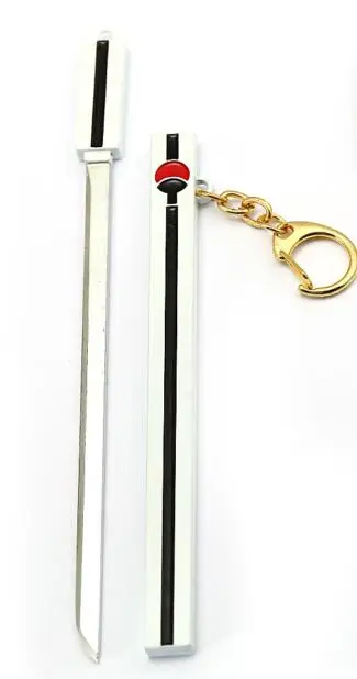 HSIC Naruto Uchiha Sasuke меч ножны брелок кольцо 17 см металлический подвесной брелок держатель анимация chaviro feminino HC13025 - Цвет: silver