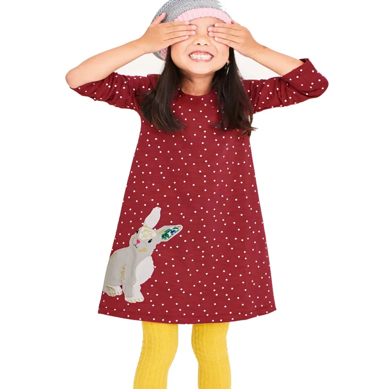 

Girls Dresses Tunic Unicorn Appliqued Robe Fille Princesse Long Sleeve Jersey Kids Dresses for Girls Costumes Children Dress