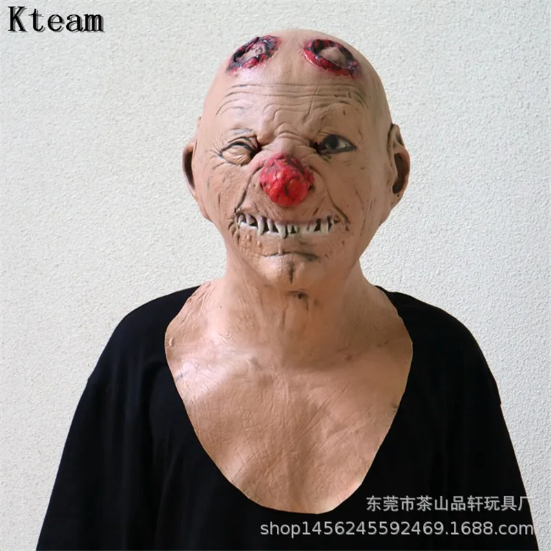 

Scary Zombie Goblin Mask Red Nose Cosplay Full Face Horror Masquerade Adult Ghost Party Mask for Halloween Props Terror Mask