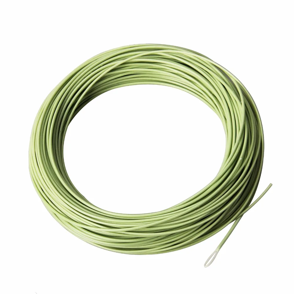 Fly Fishing Line with Exposed Loop WF 1/2/3/4/5/6/7/8/9F Moss Green