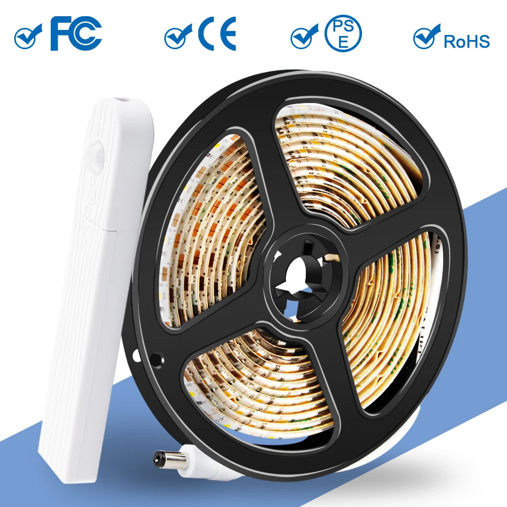 

Motion Sensor Led 5V Cable LED Strip Light TV Background Lighting 1m 2m 3m SMD2835 Tira Led Lamp Tape Wardrobe Desktop Screen