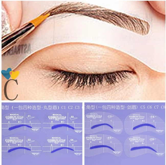 8 шт. трафареты для макияжа бровей и бровей|eyebrow pencil|shadow browbrow shadow |
