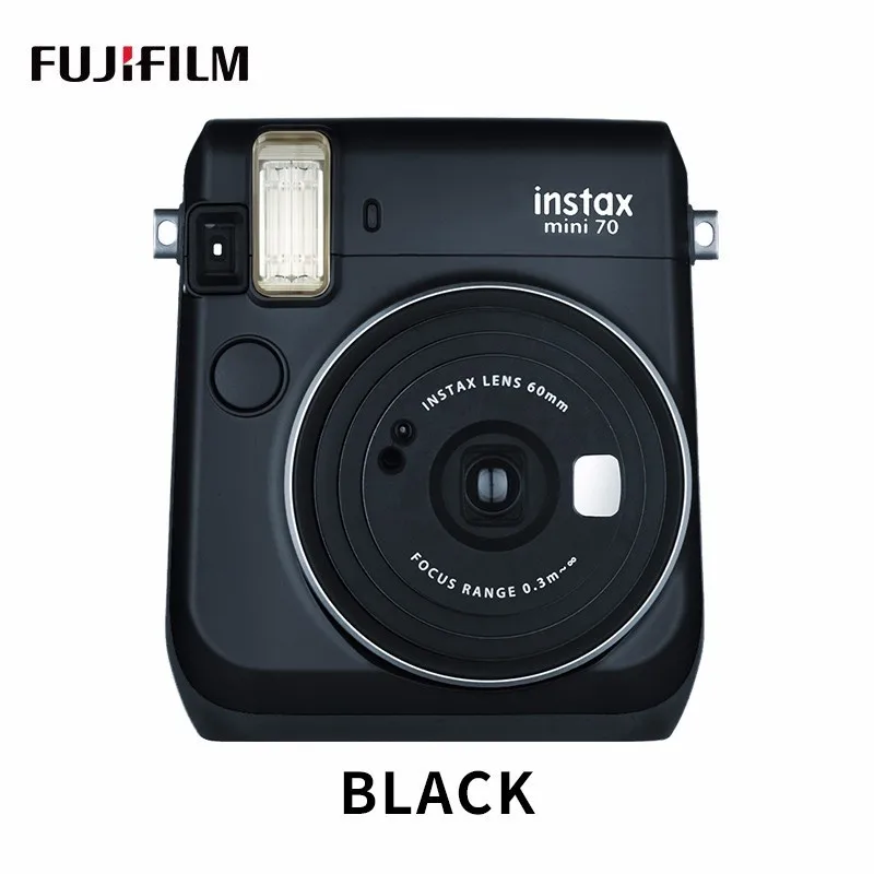 6 цветов Fujifilm Instax Mini 70 мгновенная фотокамера моментальной печати красный черный синий желтый белый золотой - Цвет: Black