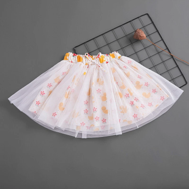 

Girls short skirt 2019 new style summer skirt shaggy gauze skirt little girl cartoon print mesh princess skirt F0424wy04