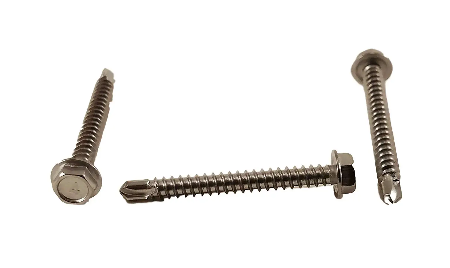 

#8 x 1-1/2" Hex Washer Head Self Drilling Sheet Metal Tek Screws With Drill Point,(1/2" To 1-1/2" Length in Listing) 100 pieces