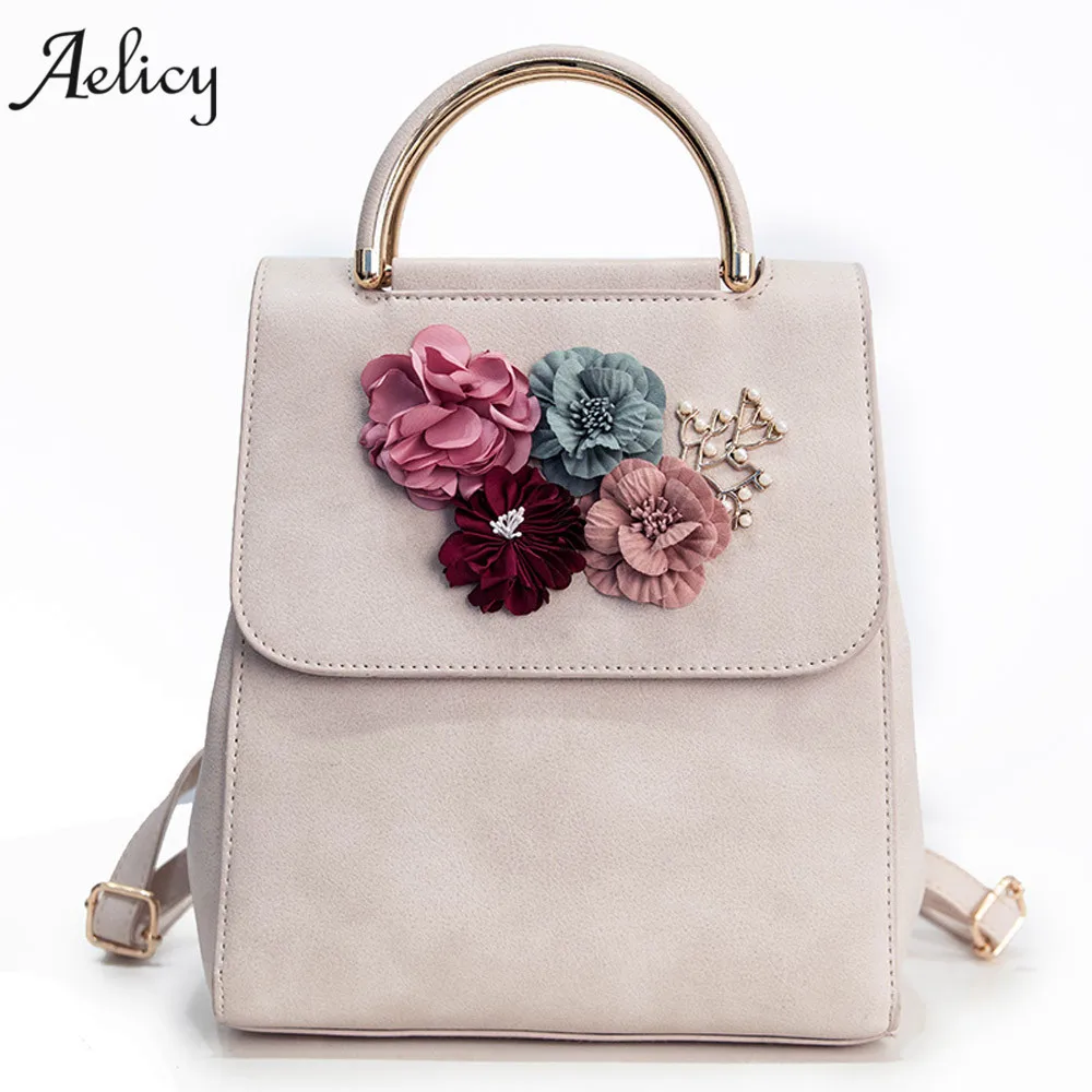 

Aelicy Solid Women Floral Backpack For Teenagers Girls SchoolBag High Quality Shoulder Bags For Women Mochila Feminina Bags