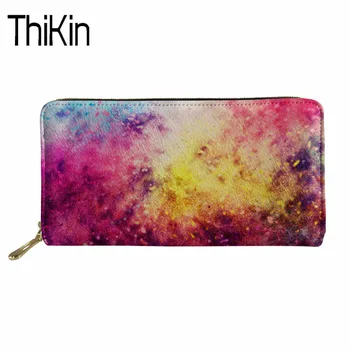 

THIKIN Women's Purse Clutch Female Wallets Coin Purses Holders for Girls Pu Leather Wallet Long Slim Coin Purse Colours Pattern