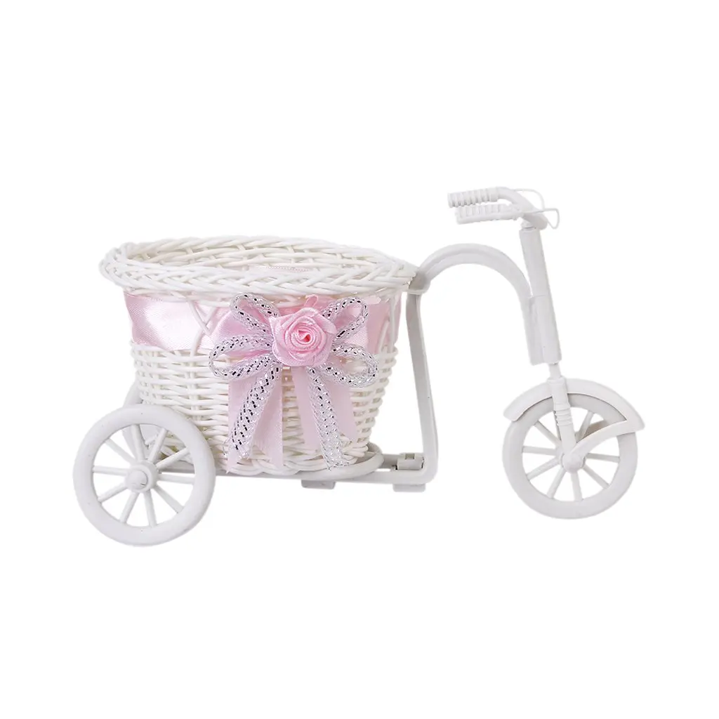 

FJS!Handmade Tricycle/Bike Flower Basket for Flower Vase and Storage Decoration Gift