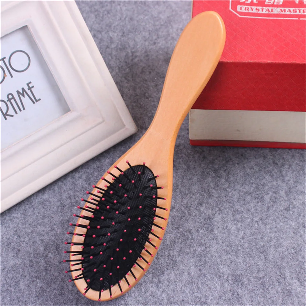 1 PC Hair Care Spa Massage Comb Wooden Paddle Round Handle Hair Brush