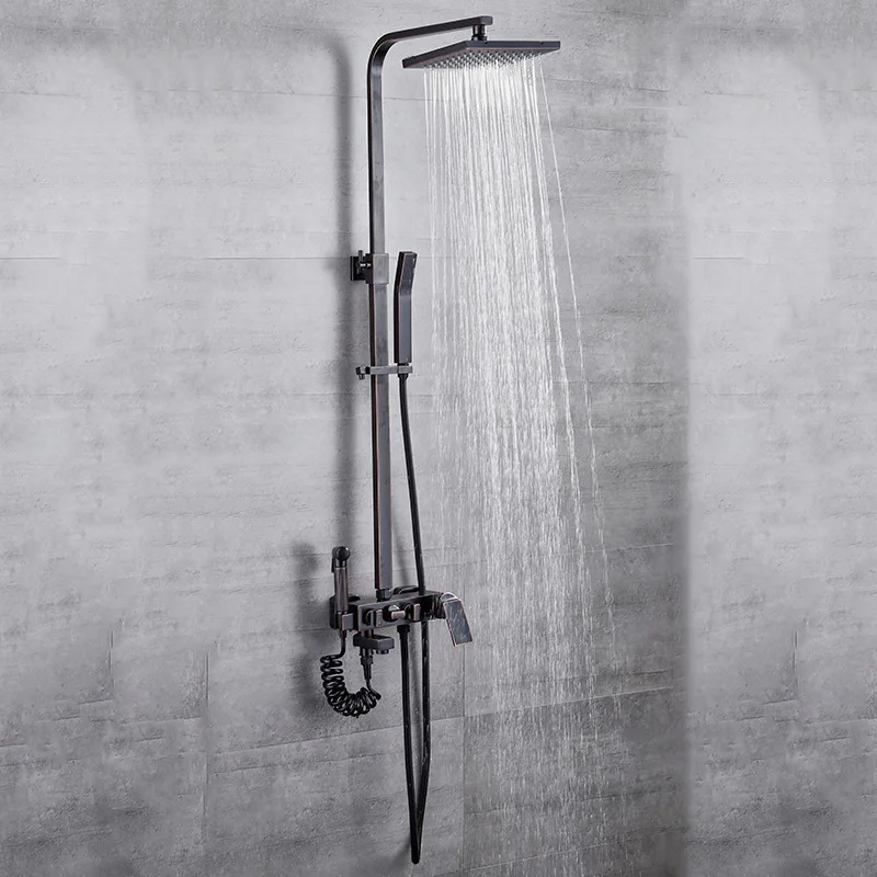 

all copper hot and cold shower set pressurization bathroom toilet restoring ancient ways in the rain faucet showers