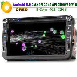 Восьмиядерный 8 "Android 8,0 Sat Nav DAB + радио 4 г RDS BT gps USB видеорегистратор автомобильный dvd-плеер для VW GOLF PASSAT JETTA CADDY TOURAN EOS сиденье