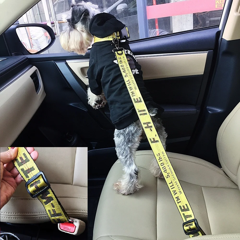 

NEW Vehicle Car Pet Dog Seat Belt Puppy Collar Leash Lead Clip Pet Dog Supplies Safety Lever Auto Traction Products
