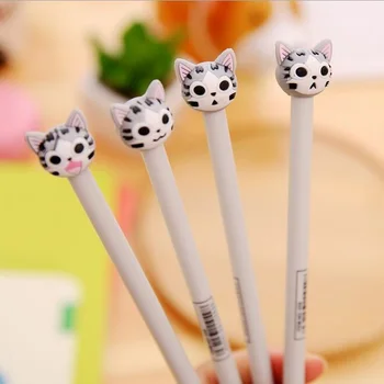 

24pcs Cute 0.5mm Happy Cat design 3D gel pen signing pen Black ink Writing Office School Supplies Stationery For Kids
