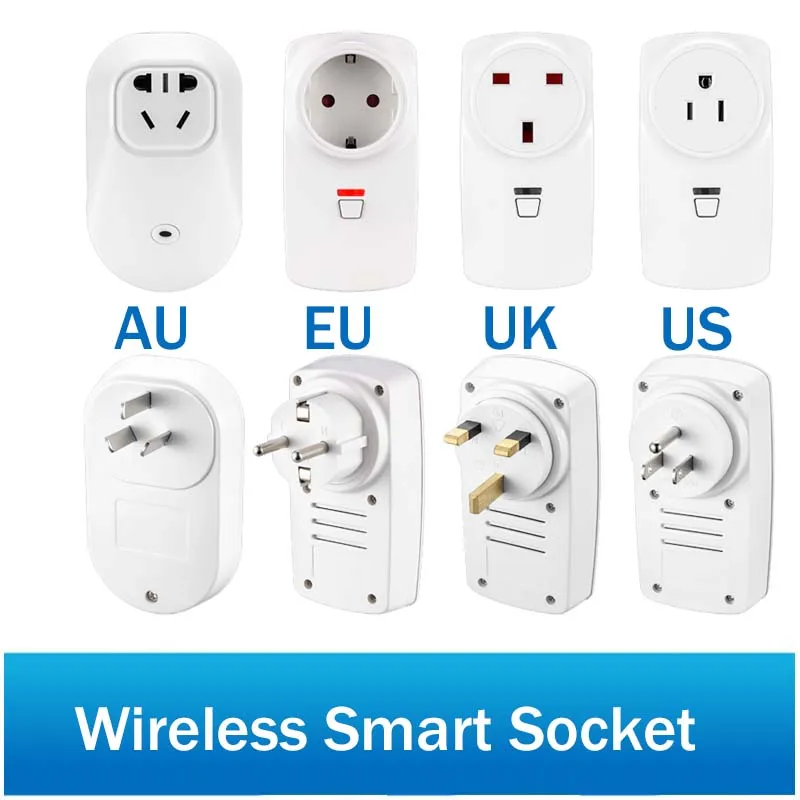 

Wireless Remote Control Smart Wireless Socket Adapter Switch Plug Outlet for Wifi GSM Alarm System