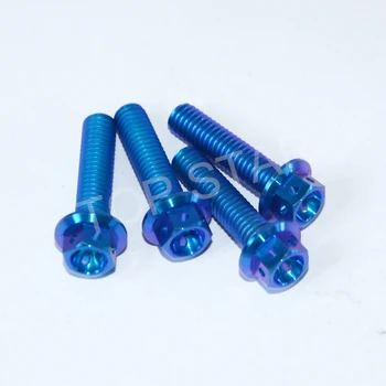 

2 pcs M6 Motorbike M6 x 25mm Ti Titanio ZPernos DIY Color Motor Bike Hexagonal Hueco Flange Cabeza Tornillos Ti Sujetador