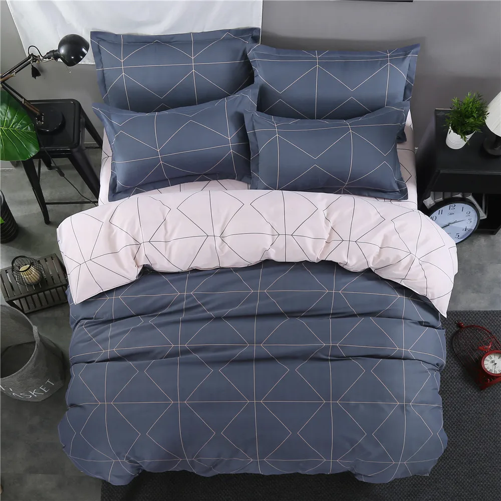 Waliicorners Nordic simplicity style geonetric pattern Duvet Cover sheets Bedding Set King queen full twin size Cute Girls bedclothes 11 378A1645