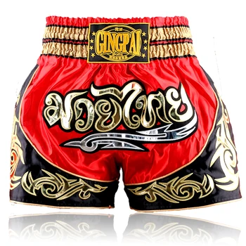 

Wholesale Black Red Male Boxing Shorts MMA Fight Trunks breeches Martial Arts Pants Seen Pretorian Pants Muay Thai Short Trunks