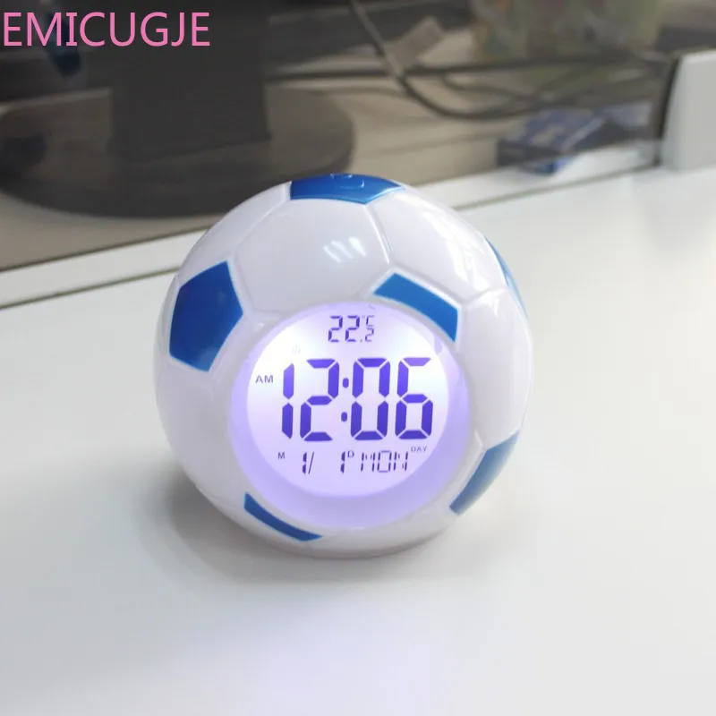 

Model Alarm Clock Digital Temperature Display Home Decor Home Child Alarm Clock Kids LED Display Alarm Clock Football