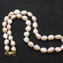 Пресноводный жемчуг розовый фиолетовый барочный 7-9 мм ожерелье 16 дюймов FPPJ бусины природа