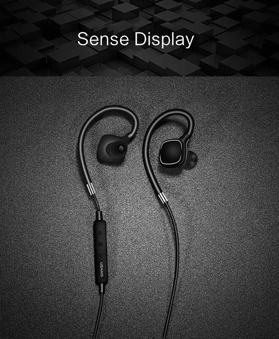 USAMS Беспроводные спортивные наушники стерео Bluetooth спортивные беспроводные наушники водостойкая гарнитура с микрофоном для iPhone samsung