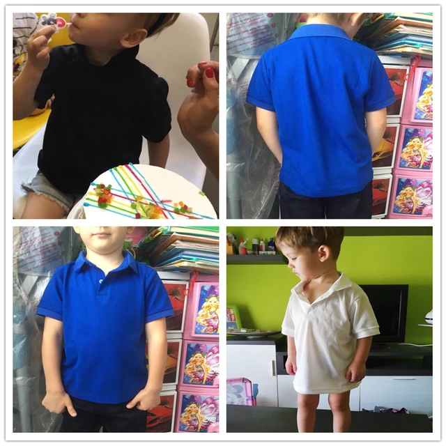 2019 New Children's Summer Cotton Short Sleeved Shirt Baby Boys Girls Solid Color Polo Shirt 2-7Y Kids Brand Polo Clothes Out 5