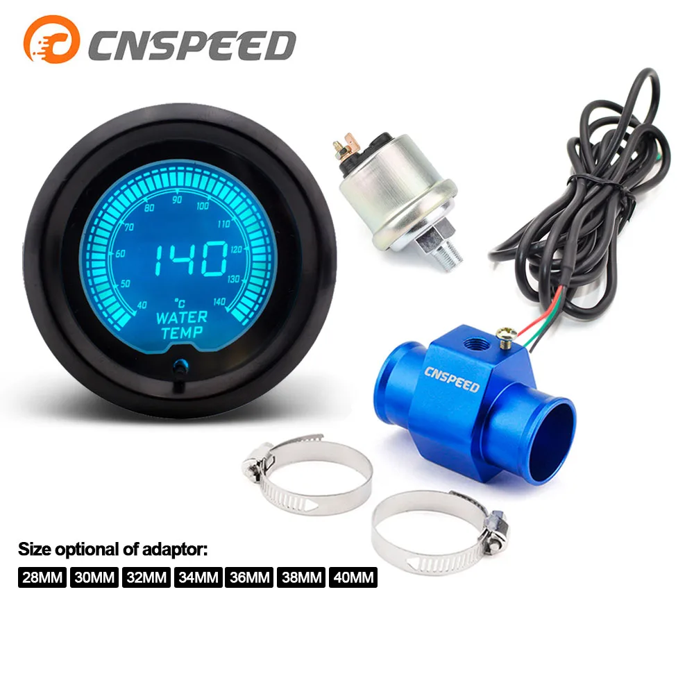 

2"52mm EVO 7 color LCD 40-140 degrees Celsius water temperature meter water temperature meter with sensor& sensor adapter