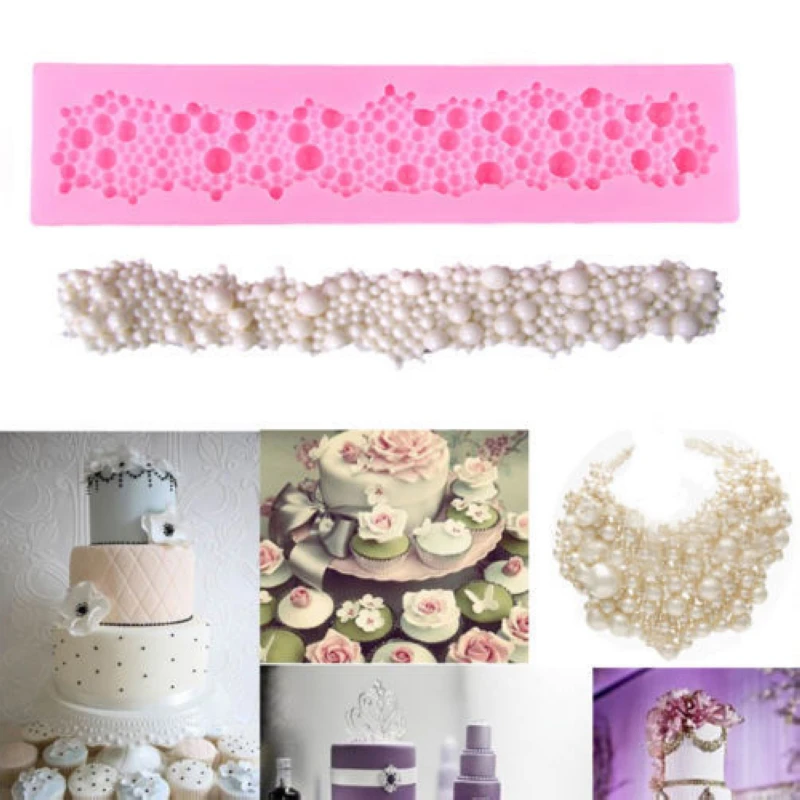 Pearls Beads Silicone Mould Fondant Cake Tools Cupcake Mold Border Sugar Paste DIY Cake Mold