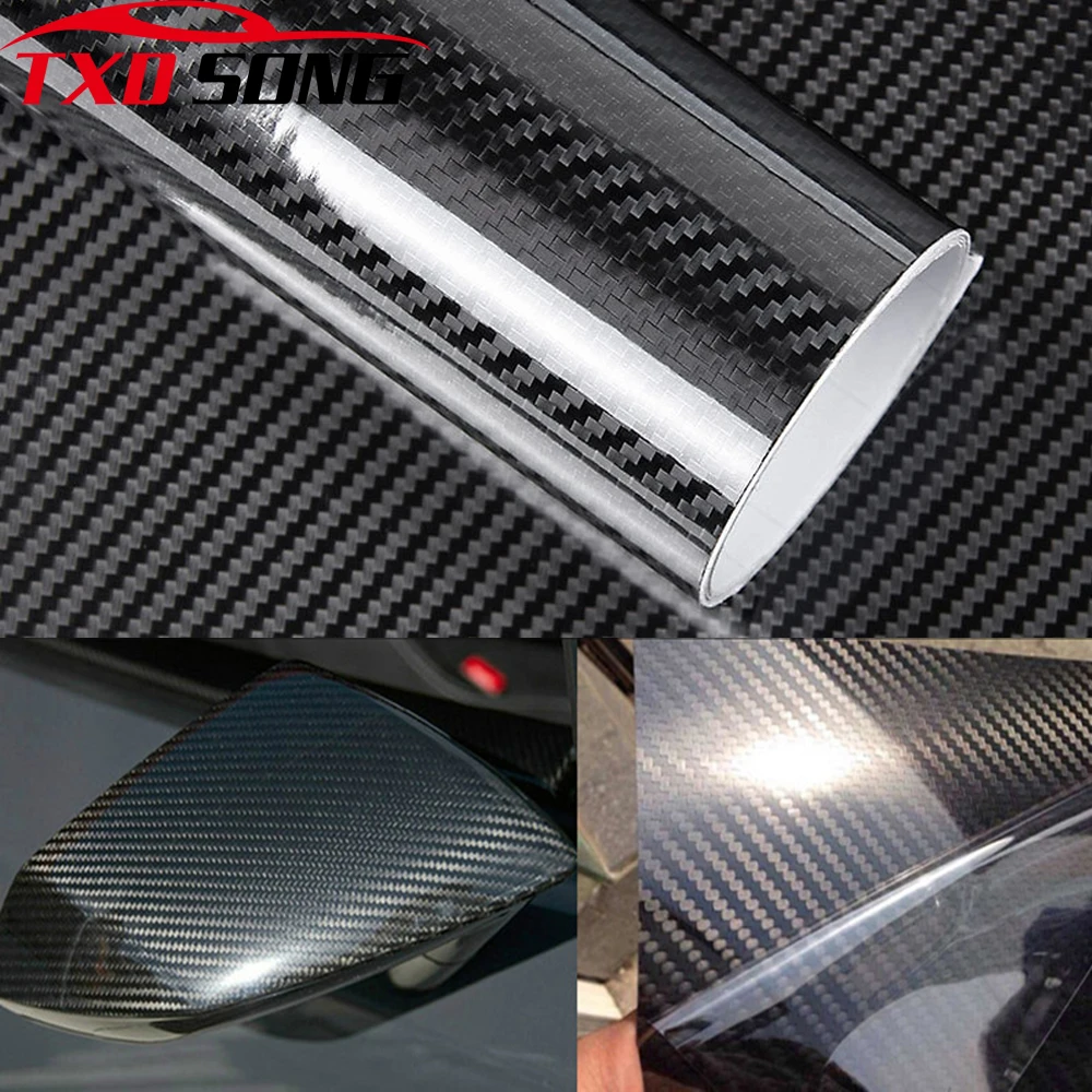 5D Premium HIGH GLOSS Carbon Fiber Vinyl Film Wrap Bubble Free Air Release aua