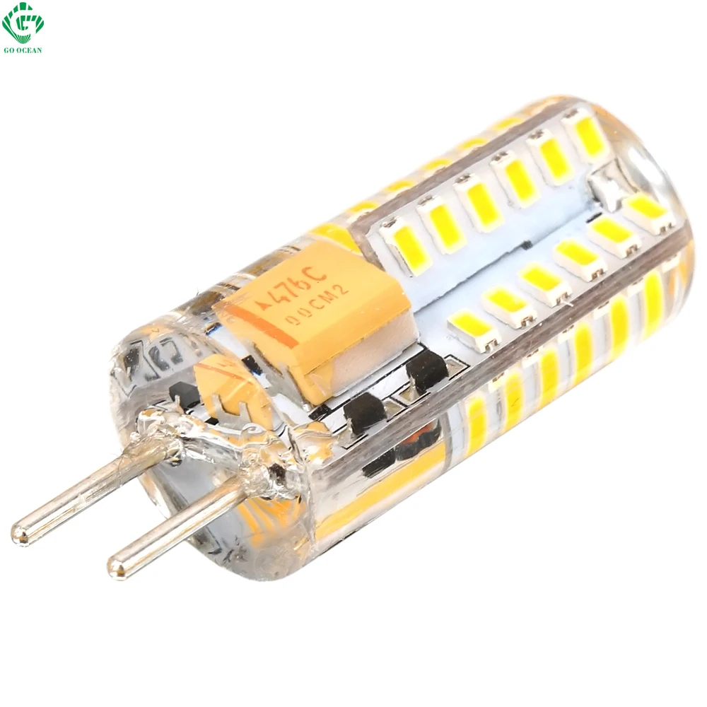 

GY6.35 LED Bulb 3W Bombillas 48 SMD 3014 Silicone Crystal Spot Light 12V AC/DC Corn Camper Chandelier Crystal Lamps