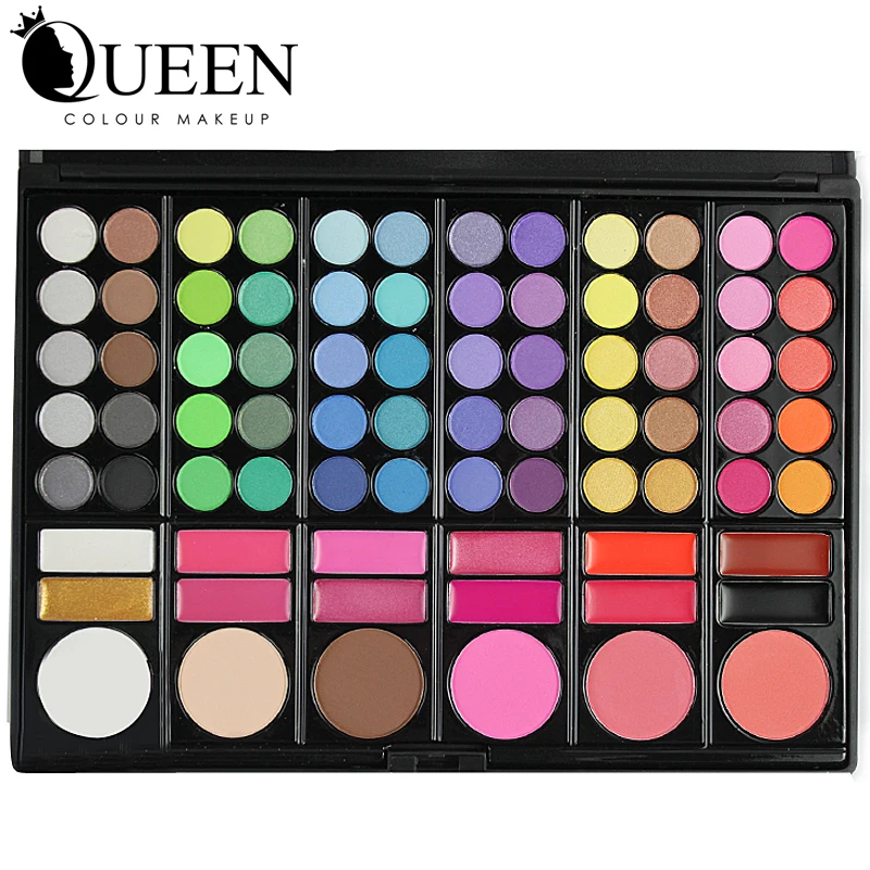 

78 Colors Makeup Kit including Eyeshadow Contour Concealing and Lip Gloss Brush Portable Pressed Plastic Makeup Palette AS78C