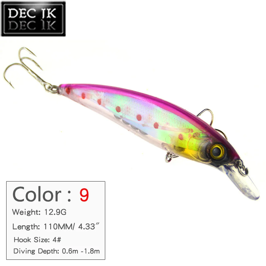1PCS Crankbaits Minnow Suit For Plastic Hard Fishing Lure Fake Bait 3D Fish Eyes Tackle Artificial Saltwater Lures With Hooks (9)