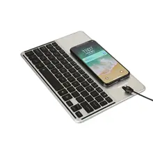 2 In 1 Qi Wireless Charger Backlit Bluetooth Keyboard For iPhone Pad/For Samsung iOS Android