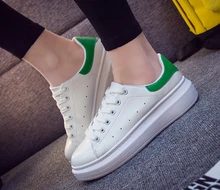 2016 hot style in the spring and autumn female thick white shoe bottom shoes with flat sandals tide leisure students heighten ru