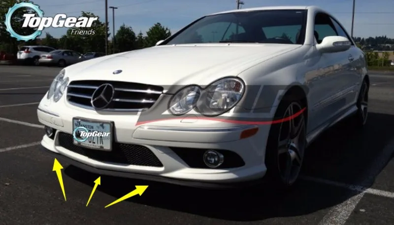 Bumper Lip Lips For Mercedes Benz CLK C208 A208 C209 A209 C207 A207 1996~2015  Spoiler For Car Tuning  Body Kit + Strip 3