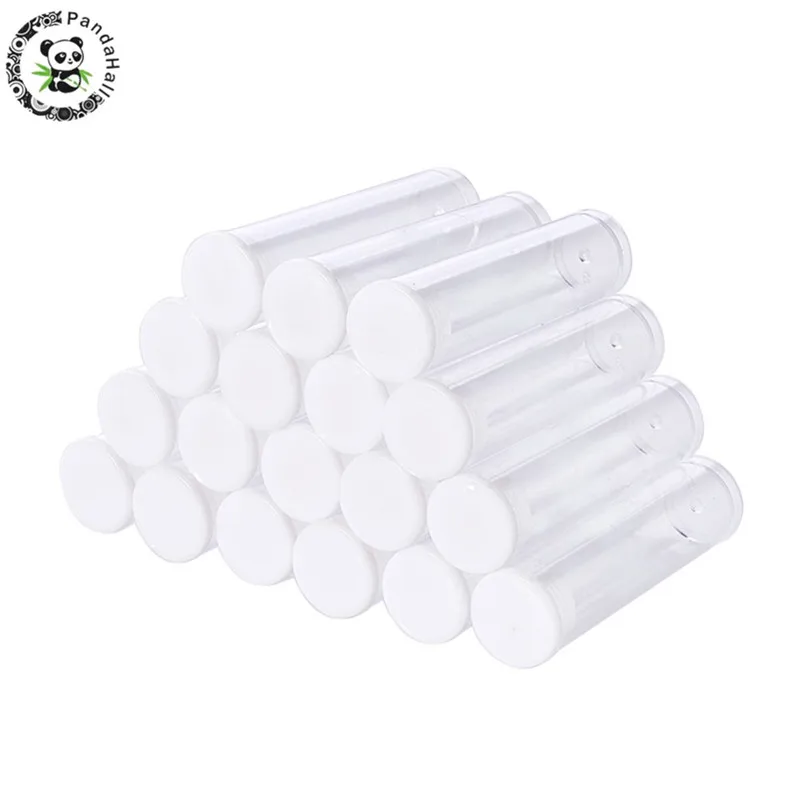 

100 PCS Clear Plastic Tube Beads Containers Storage Jars Containers Bottles For Jewelry Packaging 55x15mm F70