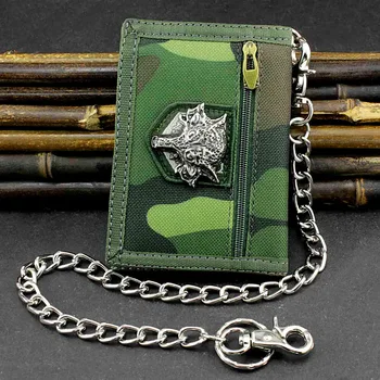 

Cavans Camouflage Tri-fold card/Money Wallet With Safe Chain For Mens/Boys