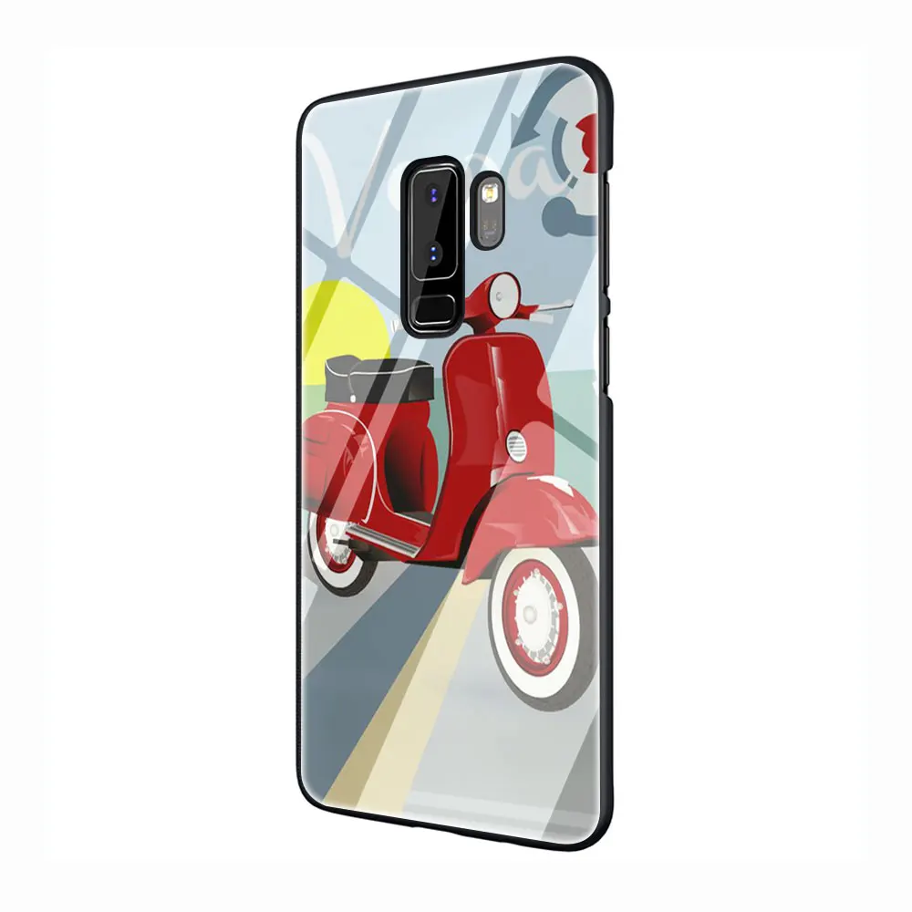 Vespa скутер закаленное Стекло чехол для телефона чехол для Galaxy S7 край S8 9 10 Plus, Note 8, 9, 10, A10 20 30 40 50 60 70 - Цвет: G11