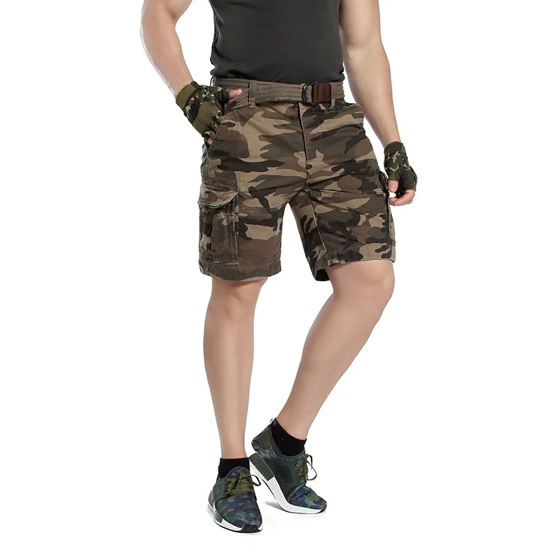 Men's Military Camo Cargo Shorts Summer Fashion Army Wrok Casual Multi-Pocket Knee Length Bermudas Masculina | Мужская одежда